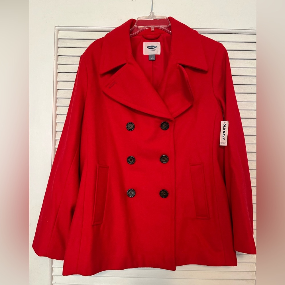 Old Navy Women’s Red Peacoat Large NWT